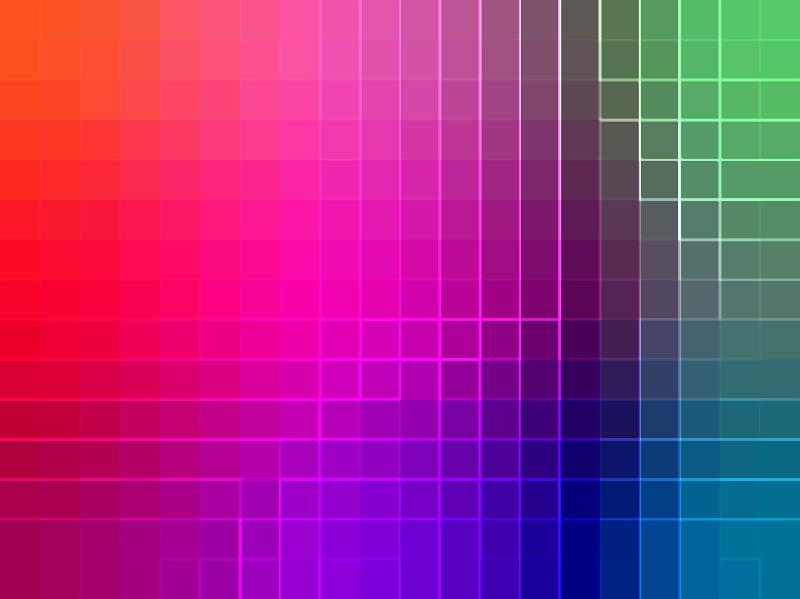 Free Stock Photo: Rainbow color spectrum of pixels or grids in pattern for technology or abstract patterns