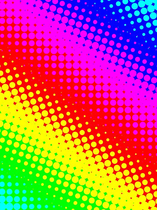 Free Stock Photo: Graphic colorful halftone illustration with an op-art shimmmering effect