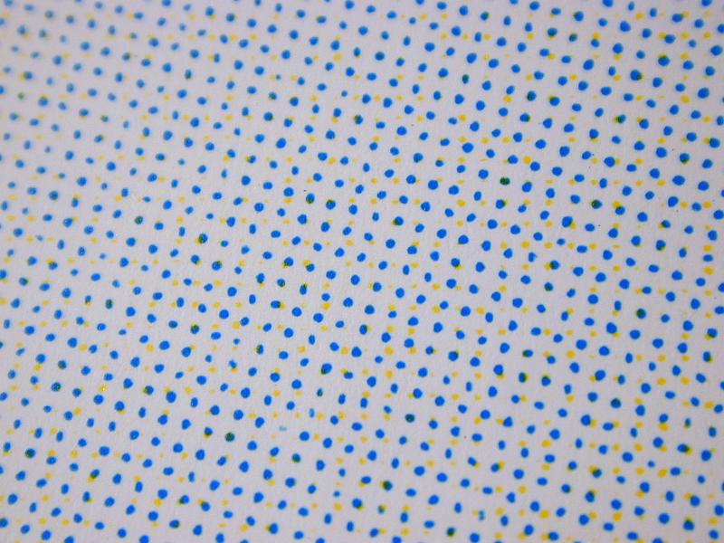 Free Stock Photo: Abstract background composed of blue dots with yellow highlights on white