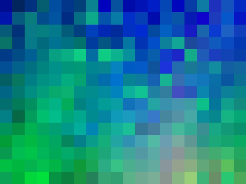 Free Stock Photo: Full Frame Abstract Background - Pixelated Squares in Shades of Green and Blue in Digitally Generated Full Frame Background