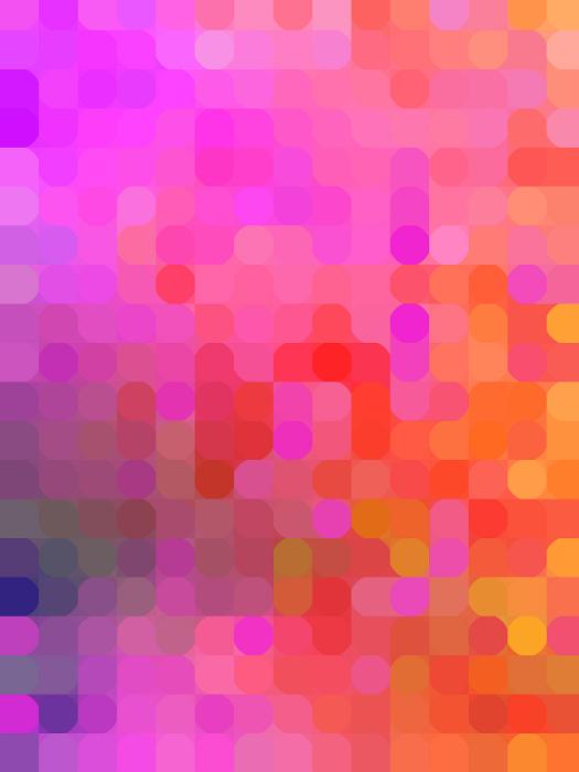 Free Stock Photo: Abstract background of pink, orange, yellow, purple and blue pixels with round edges