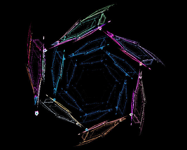 Free Stock Photo: a multicoloured repeating fractal hexagonal pattern