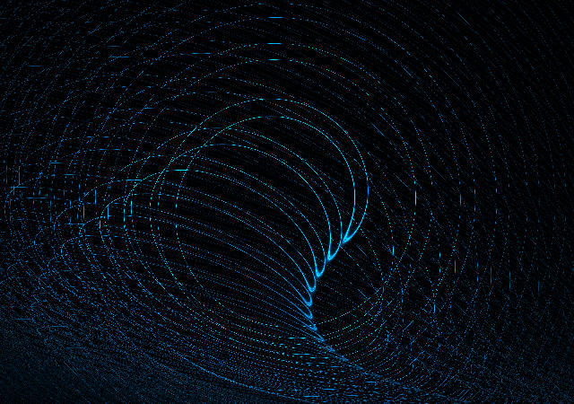 Free Stock Photo: a blue computer generated pattern, rounded overlapping waves