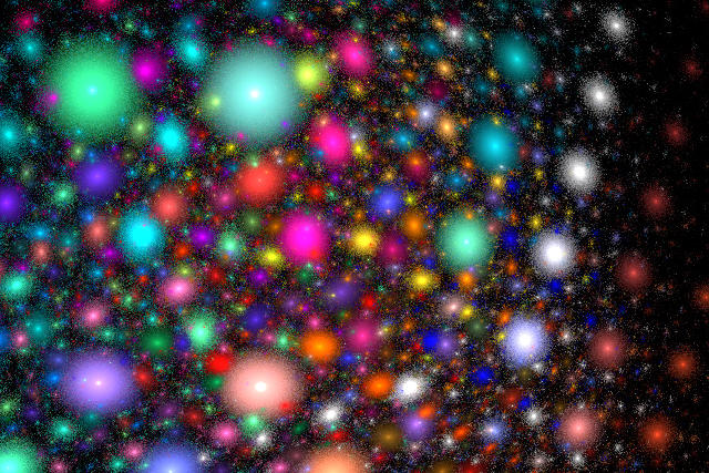 Free Stock Photo: multicoloured spots of colour, a computer generated pattern