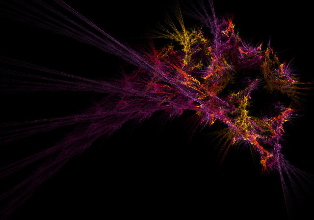 Free Stock Photo: an abstract fractal rendering in yellow red and purple