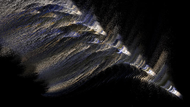 Free Stock Photo: conceptual fractal rendering, wind blowing spray off a breaking wave