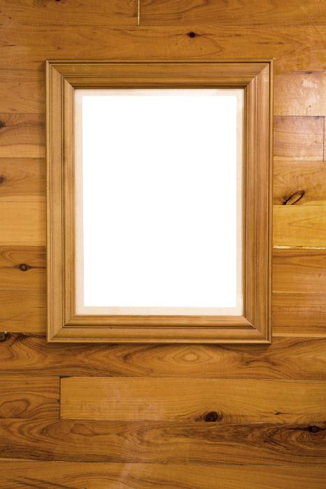 Free Stock Photo: a wooden picture frame of a wood panels wall