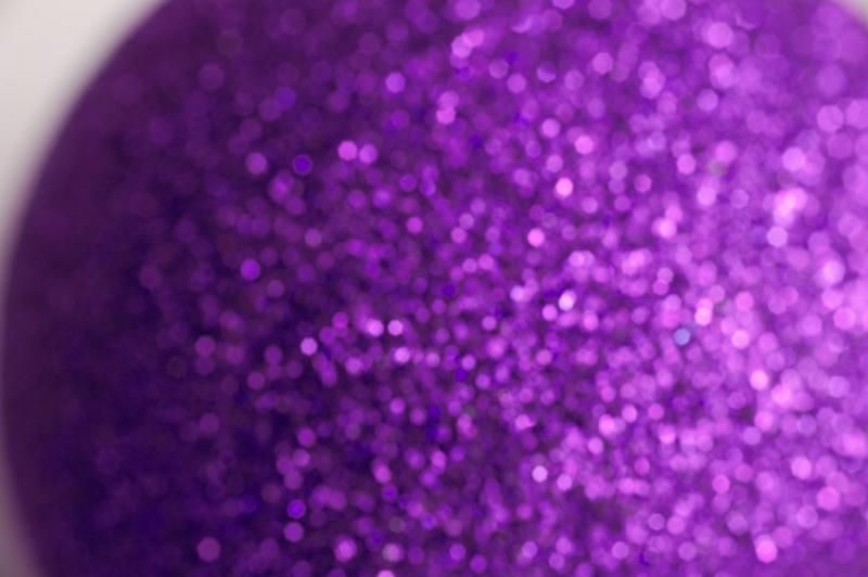 Free Stock Photo: defocused image of a purple glitter covered bauble