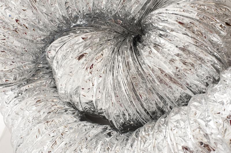 Free Stock Photo: A background of metalised plastic foil ducting