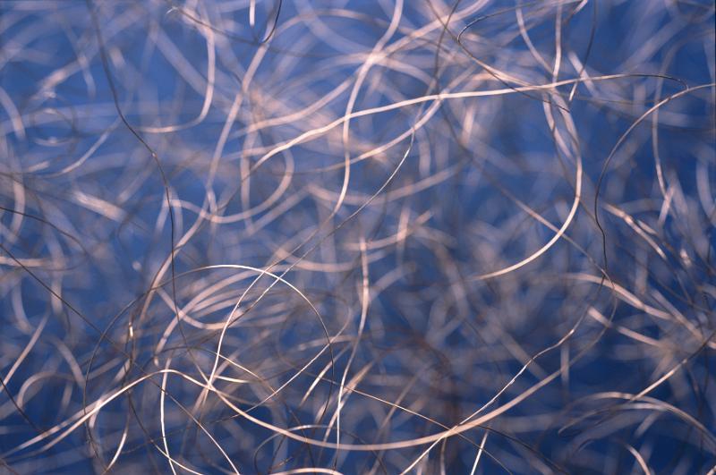 Free Stock Photo: Conceptual background composed of light colored steel wire against blue