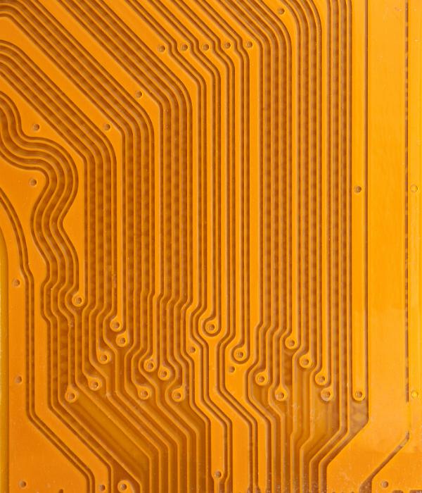 Free Stock Photo: Long lines of circuit wires and terminals in gold color as computer electronics technology background