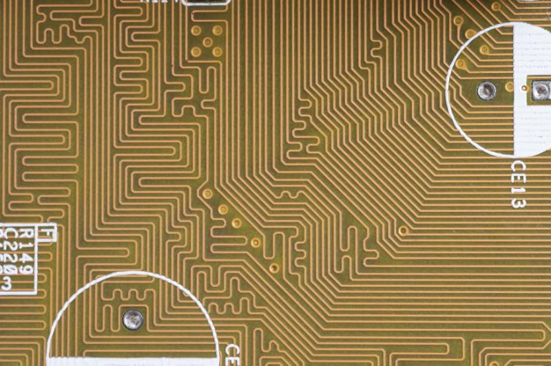 Free Stock Photo: Top down close up on matching inductance circuits with letters and numbers as background about electronics and technology