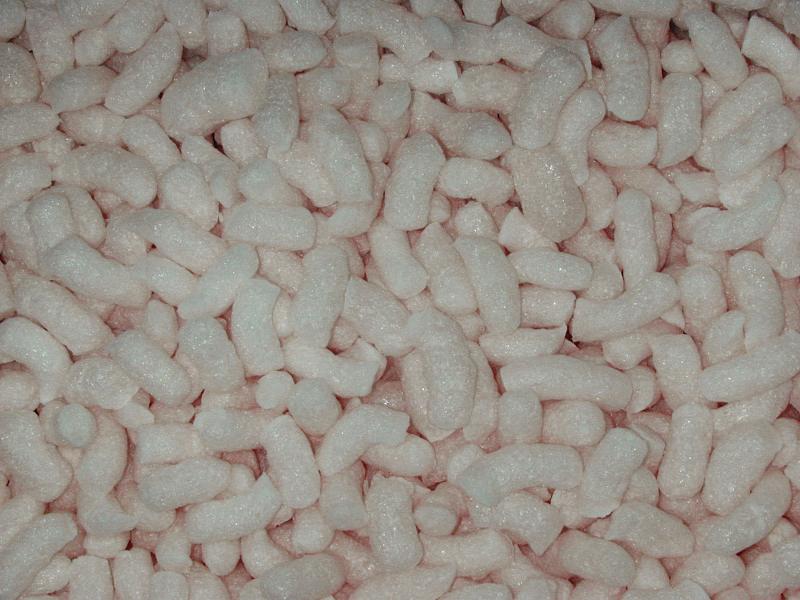Free Stock Photo: Background texture of foam packaging material in the shape of small cylindrical tubes in a random pile in a full frame view