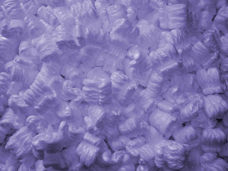 Free Stock Photo: Packing peanuts in purple color cast as abstract background for concepts about business or shipping merchandise