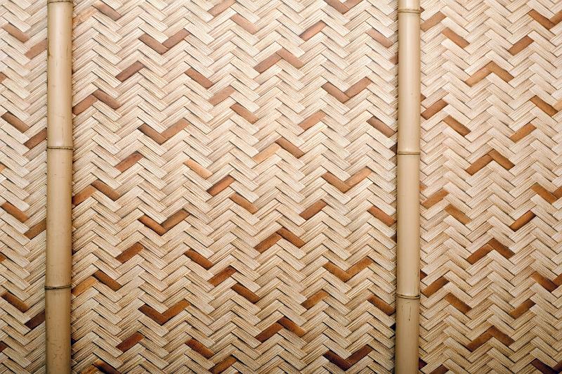 Free Stock Photo: herringbone pattern on woven bamboo