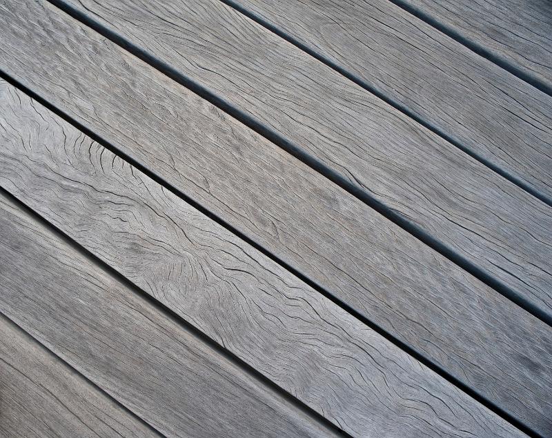 Free Stock Photo: diagonal wood decking boards sun bleeched with cracks