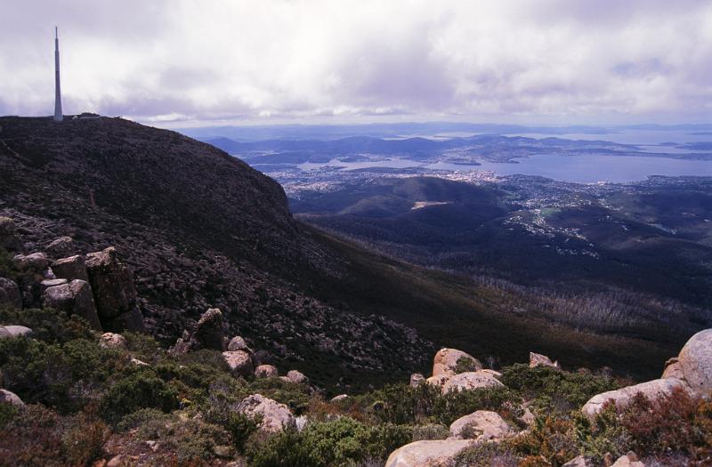 Free Stock Photo: panoramic view down towards hobart from the top of mount wellington, tasmania, australia