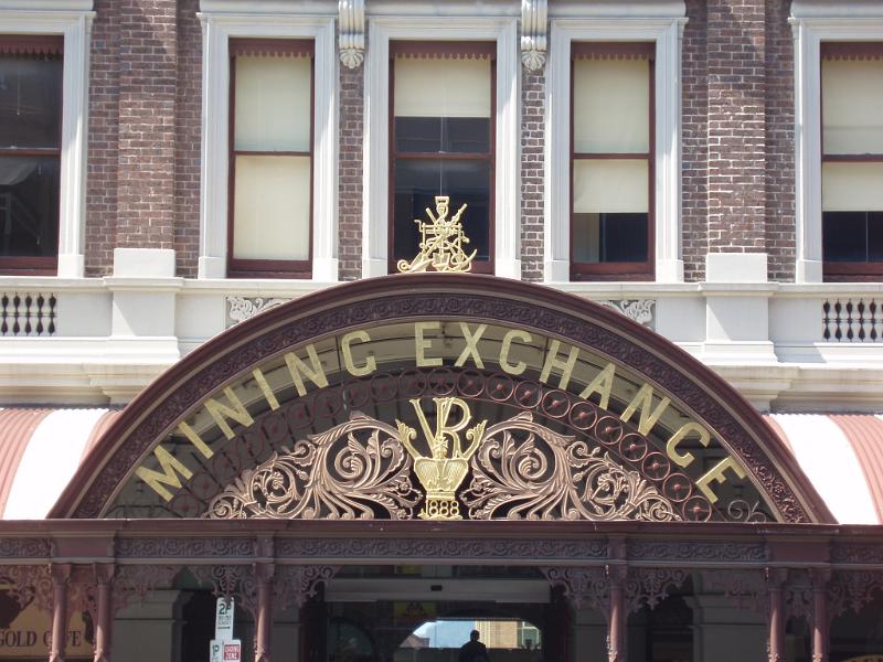 Free Stock Photo: Exterior of the Ballarat Mining Exchange, Victoria dating from the time of the Gold Rush in Australia with its ornate semi-circular sign