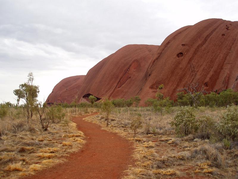 Free Stock Photo: Close up view of Uluru-Ayers Rock, Australia a sandstone formation sacred to the Anangu, the Aboriginal people of the area and UNESCO World Heritage Site