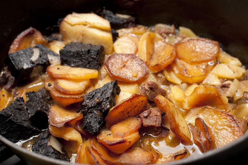 Free Stock Photo: Lancashire Hot Pot, a traditional stew of beef or lamb with potatoes cooked in a pot or crock, close up of the prepared meal