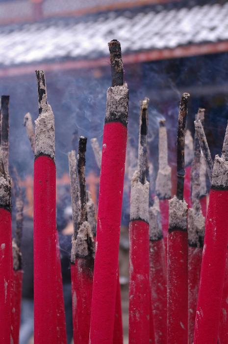 Free Stock Photo: stick on red burning incense a a chinese temple