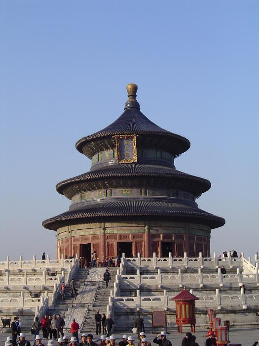 Free Stock Photo: Tourists in front of Temple of Heaven, an Imperial Sacrificial Altar in Beijing, China and Famous Tourist Attraction from Ming and Qing Dynasties