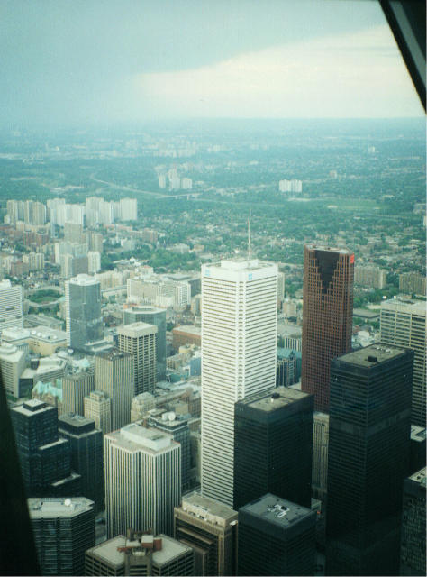Free Stock Photo: an old photo taken from the top of the CN tower, tornoto