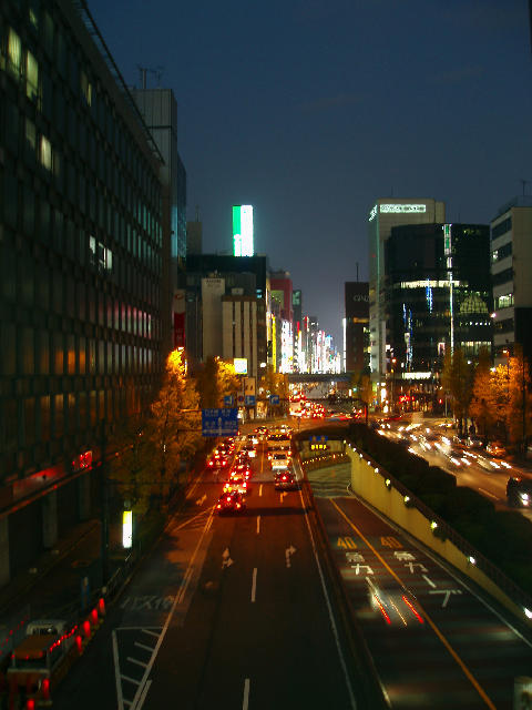 Free Stock Photo: neon lights and traffic flowing through tokyo at night, japan
