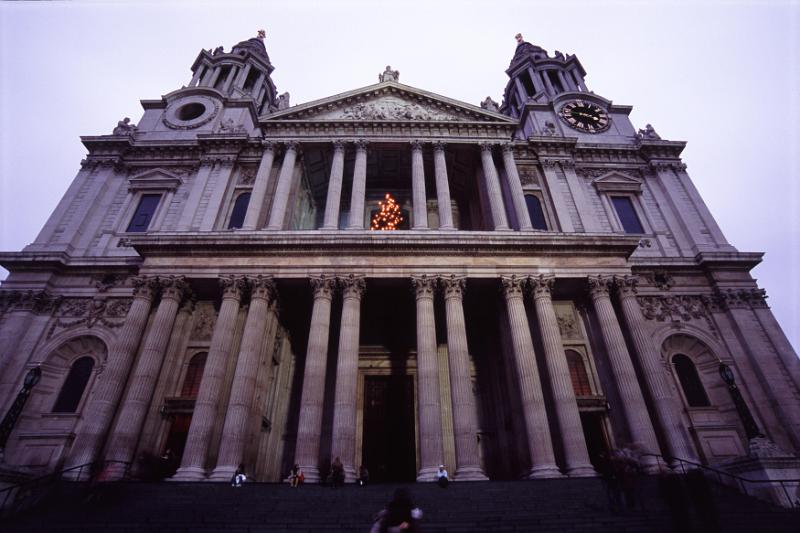 Free Stock Photo: a low angle view of the doors to st pauls cathedral in london