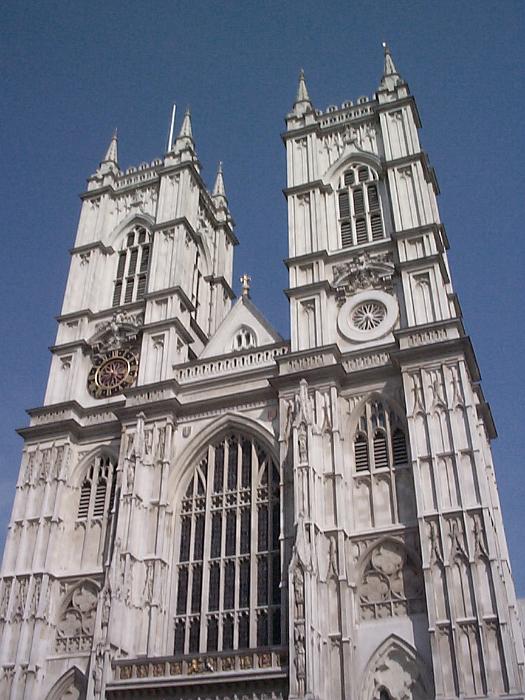 Free Stock Photo: Front facade of Westminster Abbey, London, with its ornate Gothic architecture, a historical medieval landmark where the British monarchs are crowned