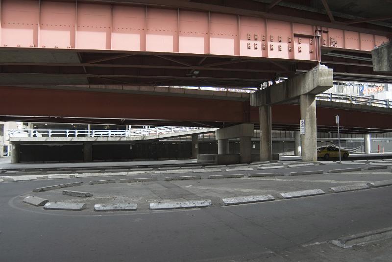 Free Stock Photo: Urban background showing empty streets and flyovers looking towards an underpass in the background