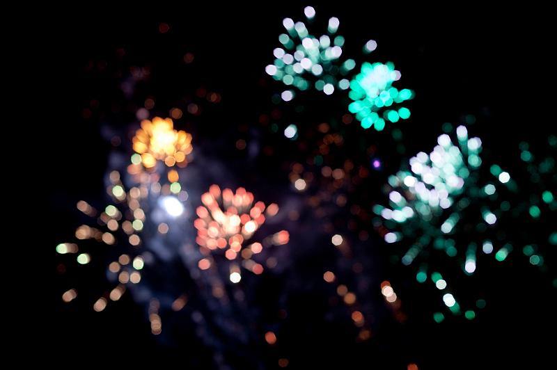 Free Stock Photo: Colorful fireworks display in a night sky with exploding rockets showering fiery sparks celebrating Bonfire Night or Guy Fawkes on 5th November