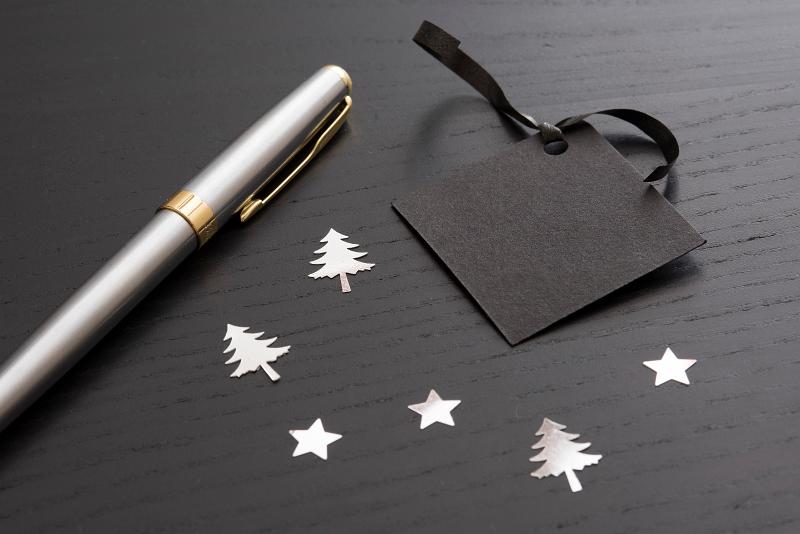 Free Stock Photo: a pen and blank gift tag waiting to be written