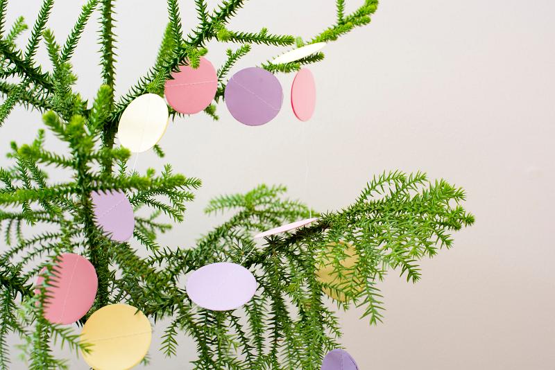 Free Stock Photo: close up on round paper decorations hanging on a christmas tree