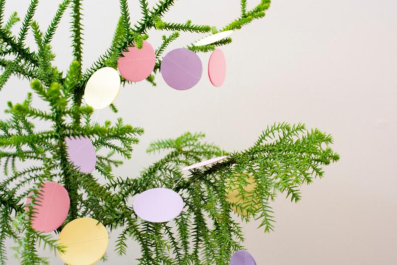 Download image of paper tree decorations Free Stock Photo: close up on round paper decorations hanging on a christmas tree