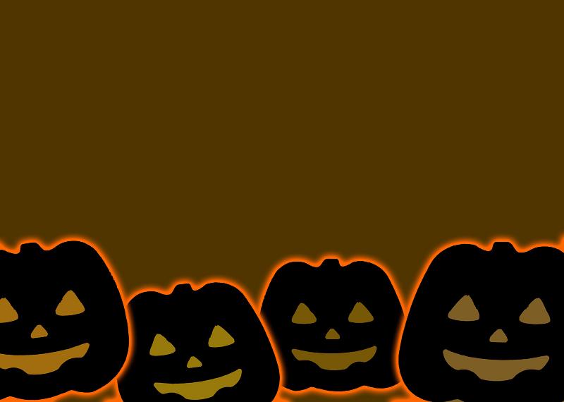 Free Stock Photo: pumpkin lantern border iwth black graphic orange glowing shapes