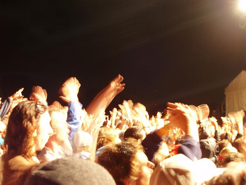 Free Stock Photo: a crowd of people dancing at a concert - not model relased