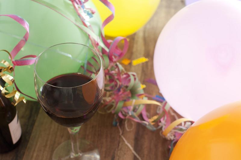Free Stock Photo: a wooden surface with party balloons and streamers