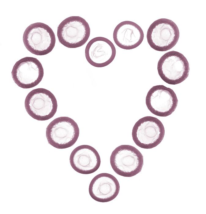 Free Stock Photo: condoms arranged into a love heart shape, concept of valentines and safe sex