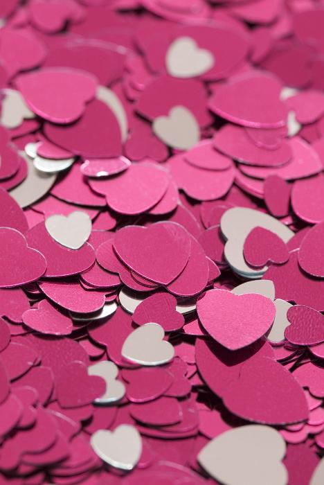 Free Stock Photo: an assortment of pink heart shaped confetti creates an attractive valentine background image