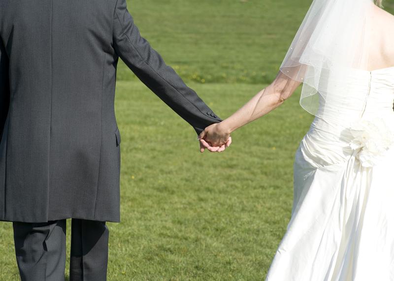Free Stock Photo: background image of the wedding bride and groom holding hands