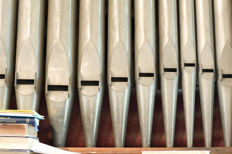 Free Stock Photo: a set of organ pipes from a small church organ