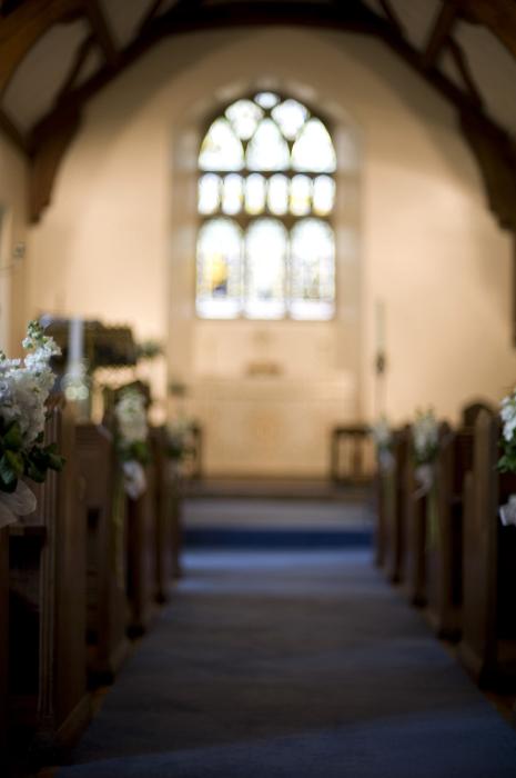 Free Stock Photo: looking down the aisle of a church