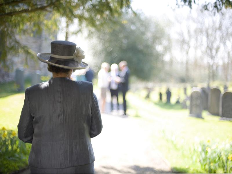 Free Stock Photo: the brides mother walking down the church path before the wedding