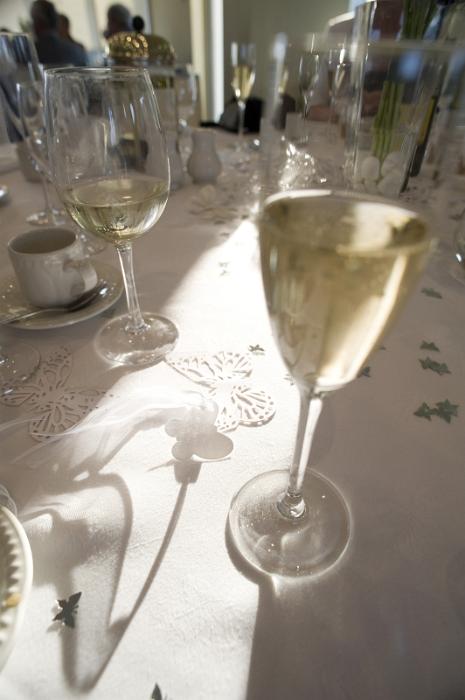 Free Stock Photo: glasses full of wine on a wedding reception table