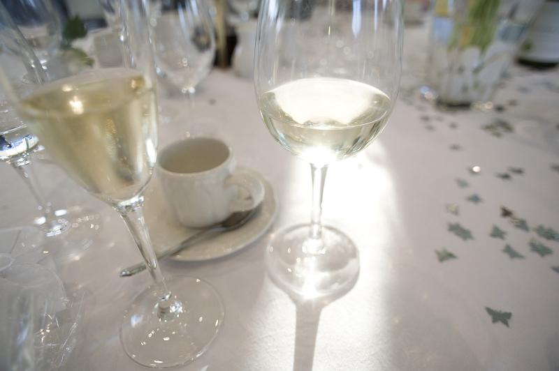 Free Stock Photo: a glass of wine at a wedding breakfast