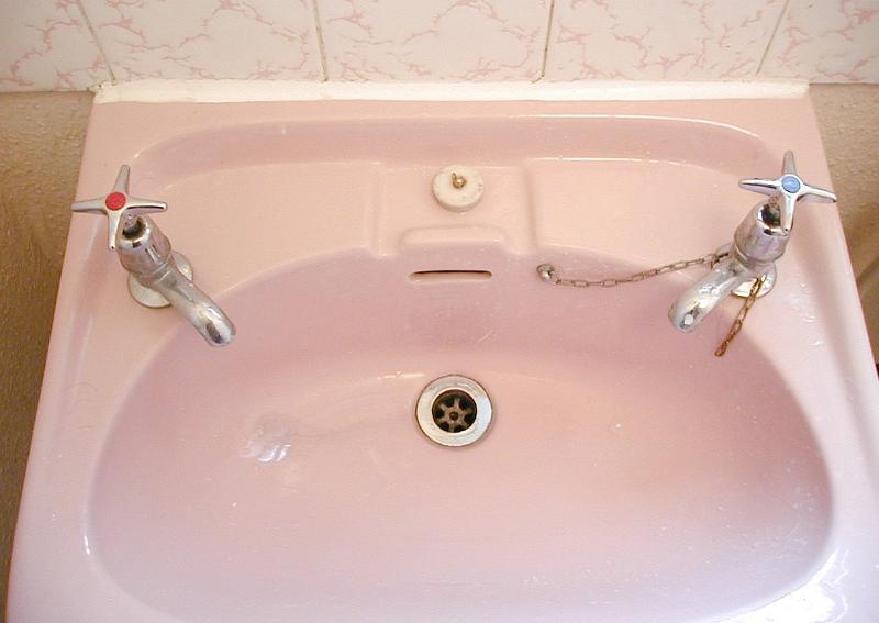 Free Stock Photo: a pink coloured bathroom sink