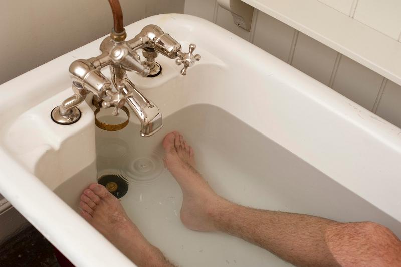 Free Stock Photo: someone relaxing in an old fashioned bath
