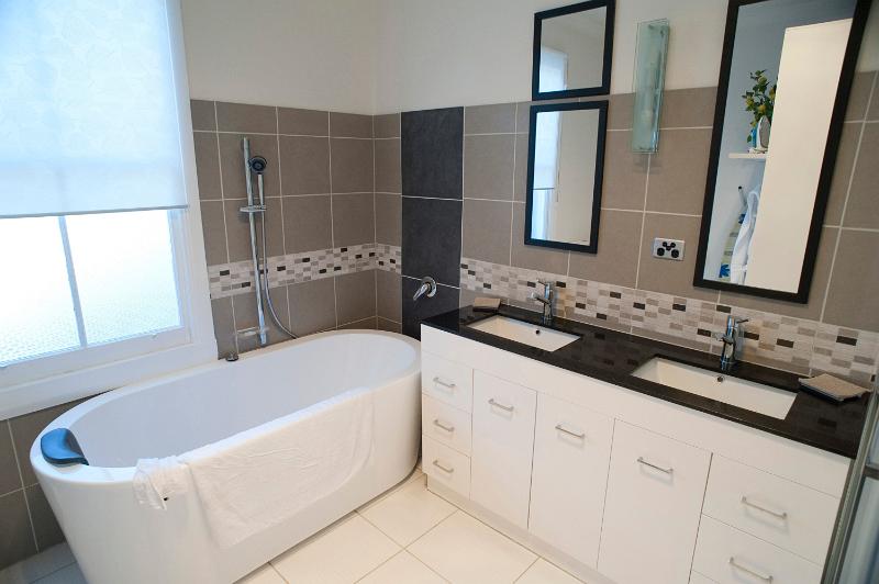 Free Stock Photo: interor of a modern style bathroom with bath and sinks