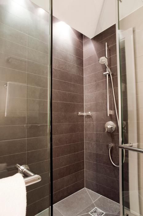 Free Stock Photo: tiled modern shower cubicle with glass door